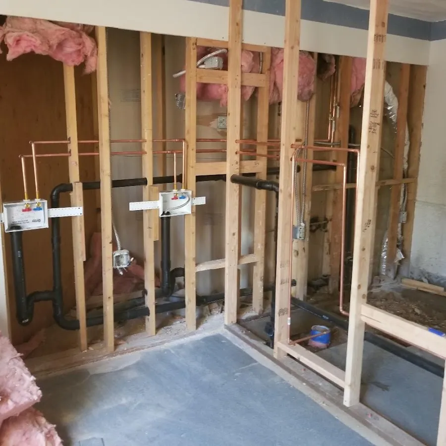 Copper pipe rough-in and plumbing installation in Rossville